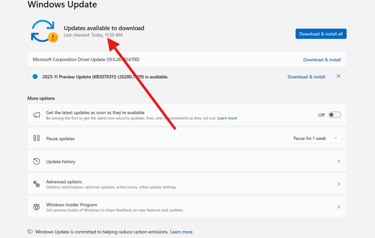 fix Windows update errors