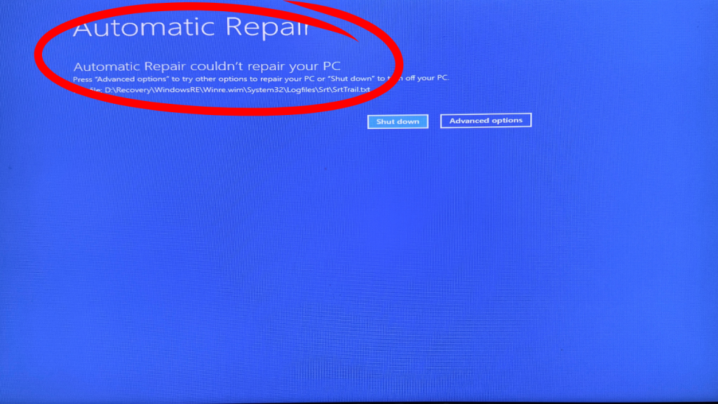 fix boot and couldn’t repair errors on Windows
