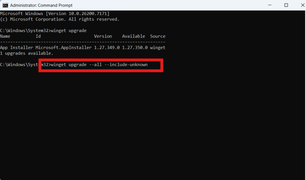 upgrade installed applications on Windows 11