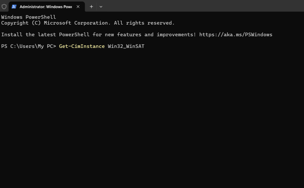 How to check PC performance score