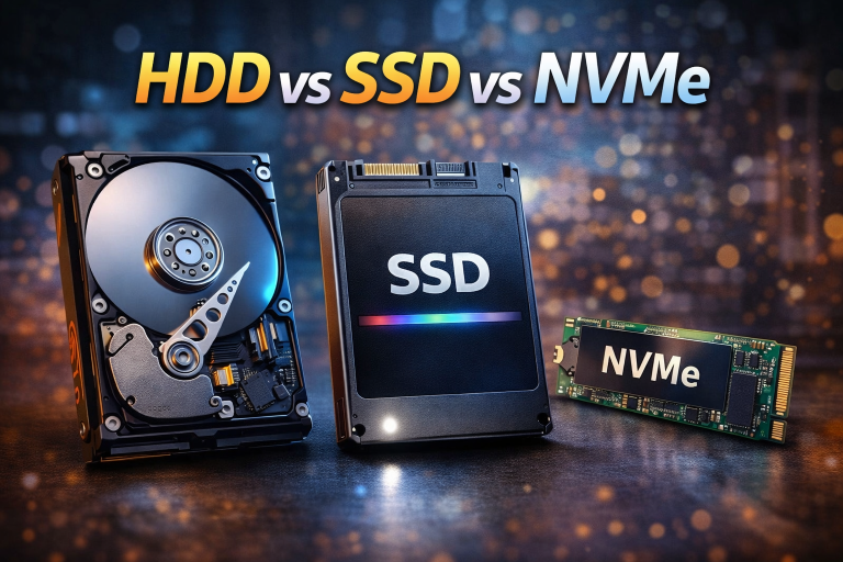 difference between HDD vs SSD vs NVMe
