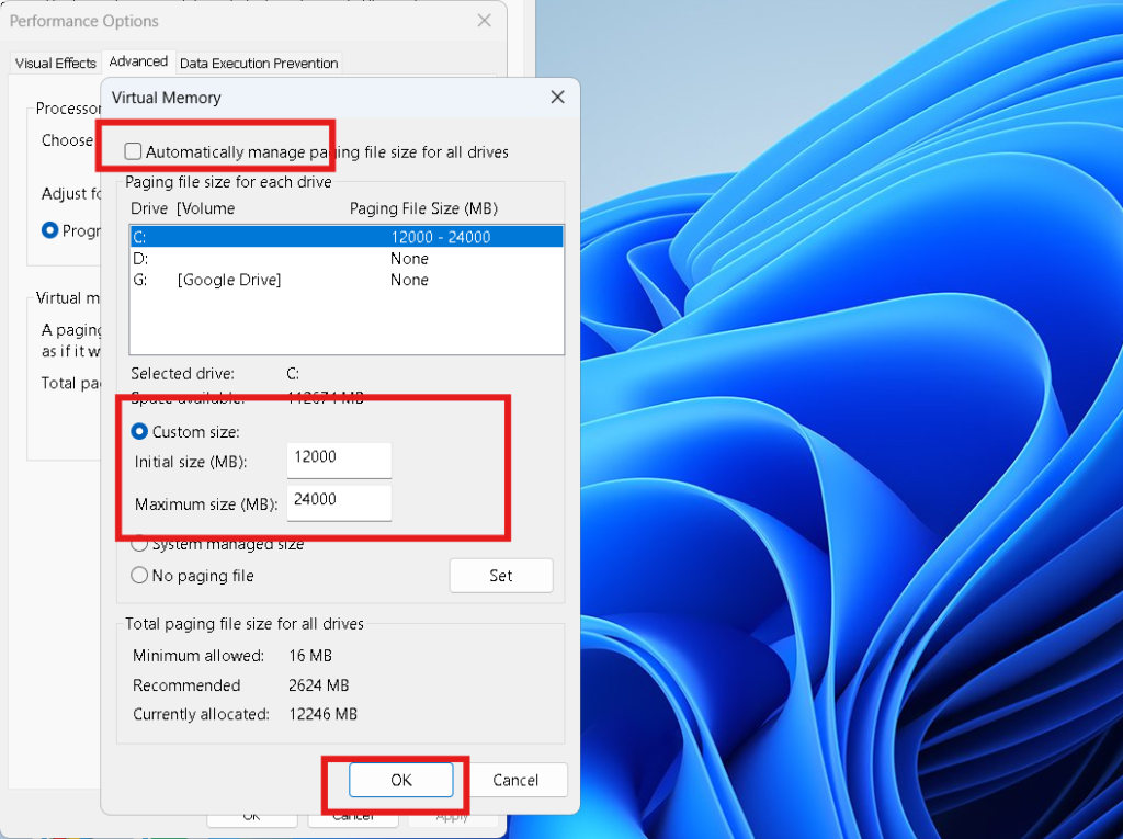 how do I increase virtual memory