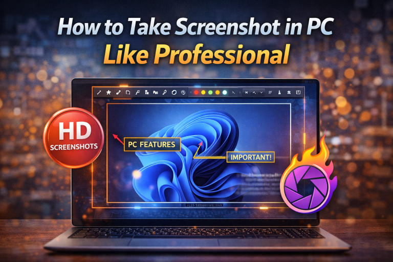 how to take screen short in pc like professional