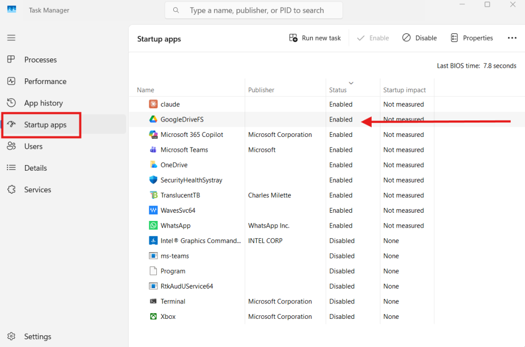 disable startup programs in Windows